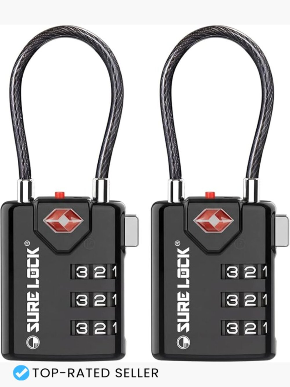 TSA Approved Luggage Lock Set for Travel Suitcase Backpack Gym Locker Security